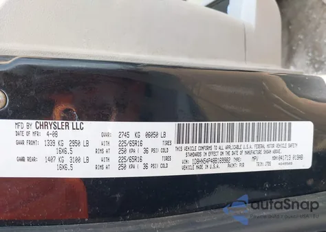 2008 Dodge Grand Caravan Sxt z USA, uszkodzony, nr VIN 1D8HN54P48B169982